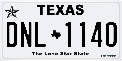 TX license plate DNL1140