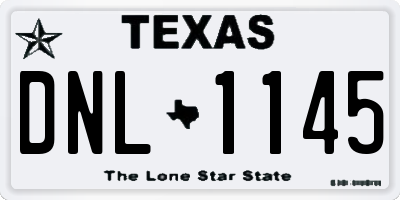 TX license plate DNL1145