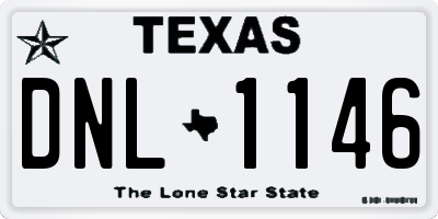 TX license plate DNL1146
