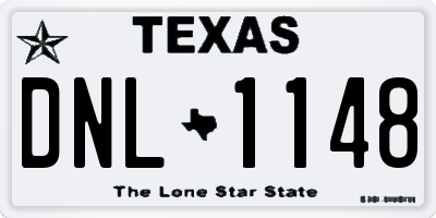 TX license plate DNL1148