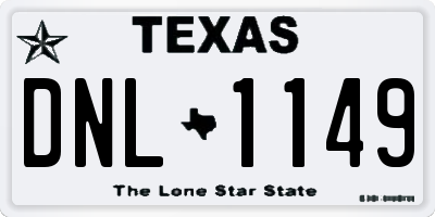 TX license plate DNL1149