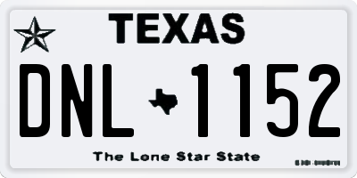 TX license plate DNL1152
