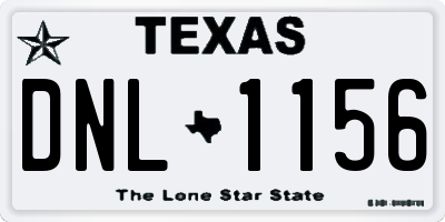 TX license plate DNL1156