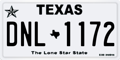 TX license plate DNL1172