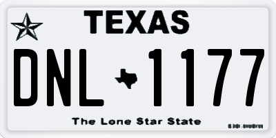 TX license plate DNL1177