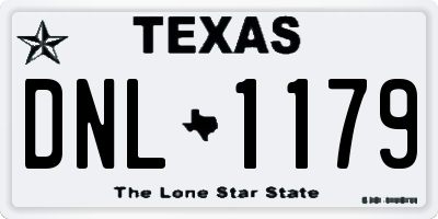 TX license plate DNL1179