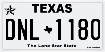 TX license plate DNL1180