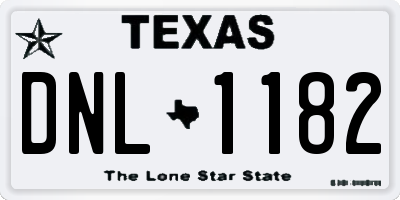 TX license plate DNL1182