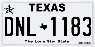TX license plate DNL1183