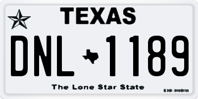 TX license plate DNL1189
