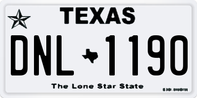 TX license plate DNL1190