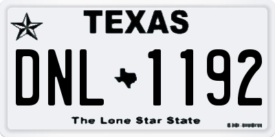 TX license plate DNL1192