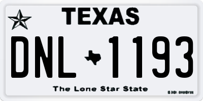 TX license plate DNL1193