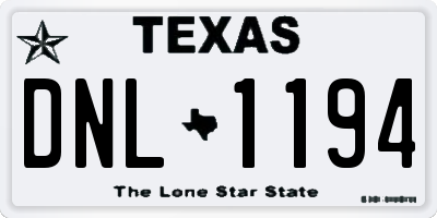 TX license plate DNL1194