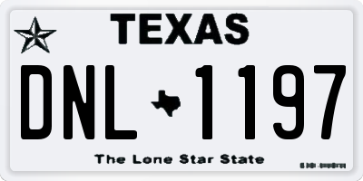 TX license plate DNL1197