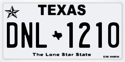 TX license plate DNL1210