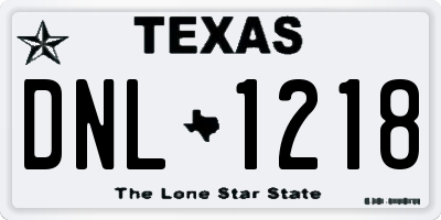 TX license plate DNL1218