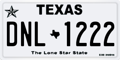 TX license plate DNL1222