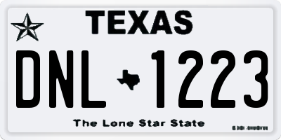 TX license plate DNL1223
