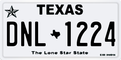 TX license plate DNL1224