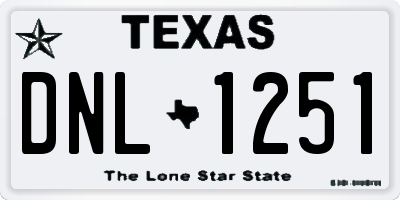TX license plate DNL1251