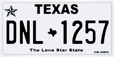 TX license plate DNL1257