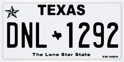 TX license plate DNL1292