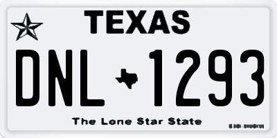 TX license plate DNL1293
