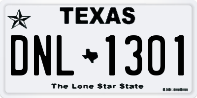 TX license plate DNL1301