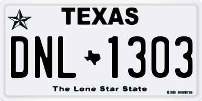 TX license plate DNL1303