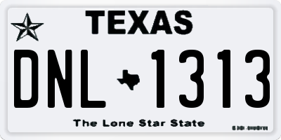 TX license plate DNL1313