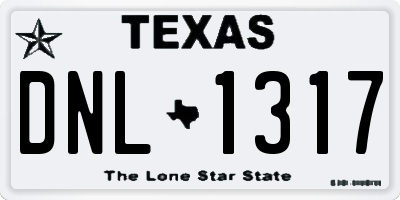 TX license plate DNL1317