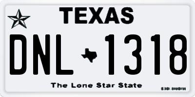 TX license plate DNL1318