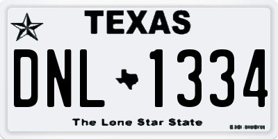 TX license plate DNL1334