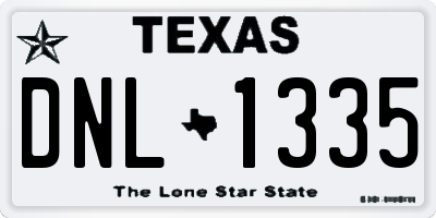 TX license plate DNL1335