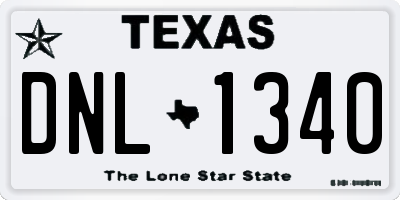 TX license plate DNL1340
