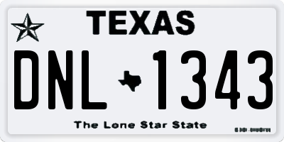 TX license plate DNL1343