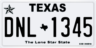 TX license plate DNL1345