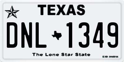 TX license plate DNL1349