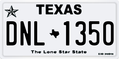 TX license plate DNL1350