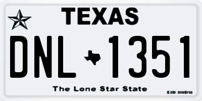 TX license plate DNL1351