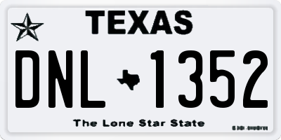 TX license plate DNL1352