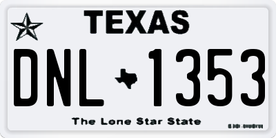 TX license plate DNL1353