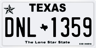 TX license plate DNL1359