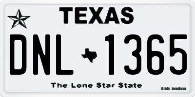 TX license plate DNL1365