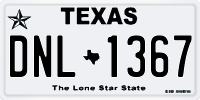TX license plate DNL1367