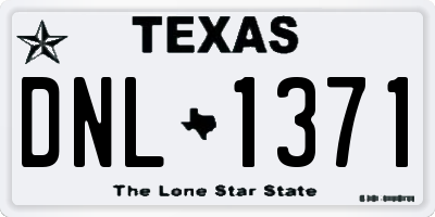 TX license plate DNL1371