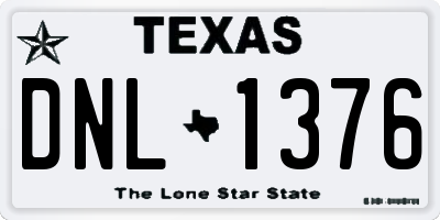 TX license plate DNL1376