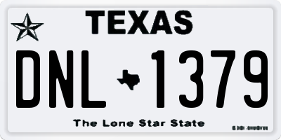 TX license plate DNL1379