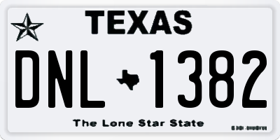 TX license plate DNL1382